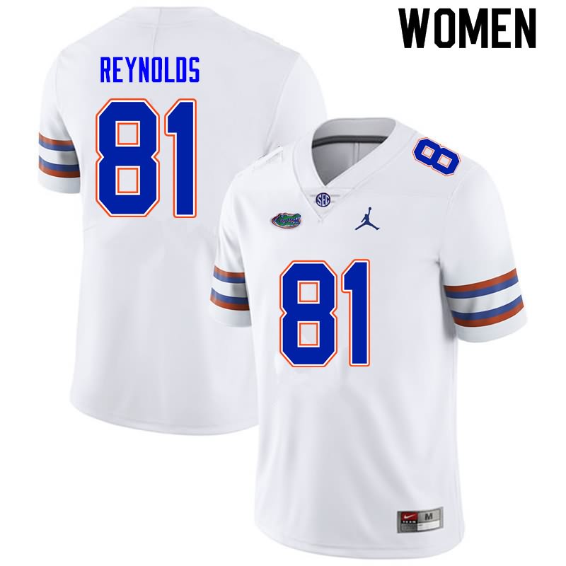NCAA Florida Gators Daejon Reynolds Women's #81 Nike White Stitched Authentic College Football Jersey ELL1064FH